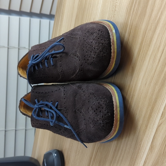 Peter Millar Dress shoes Men's 10W Wing tip brown suede leather - Picture 4 of 5